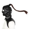TleMeny Latex Unisex Hood Mask Sexy PU Leather Masks Men Women Cosplay Flirting Hair Ponytail Chest Belt Headgear Sexy Cosplay