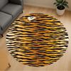 1pc Tiger Print Animal Print Round Chair Mat Area Rug - Non-Slip, Floor Mat for Office, Bedroom, and Indoor Decor C1118122