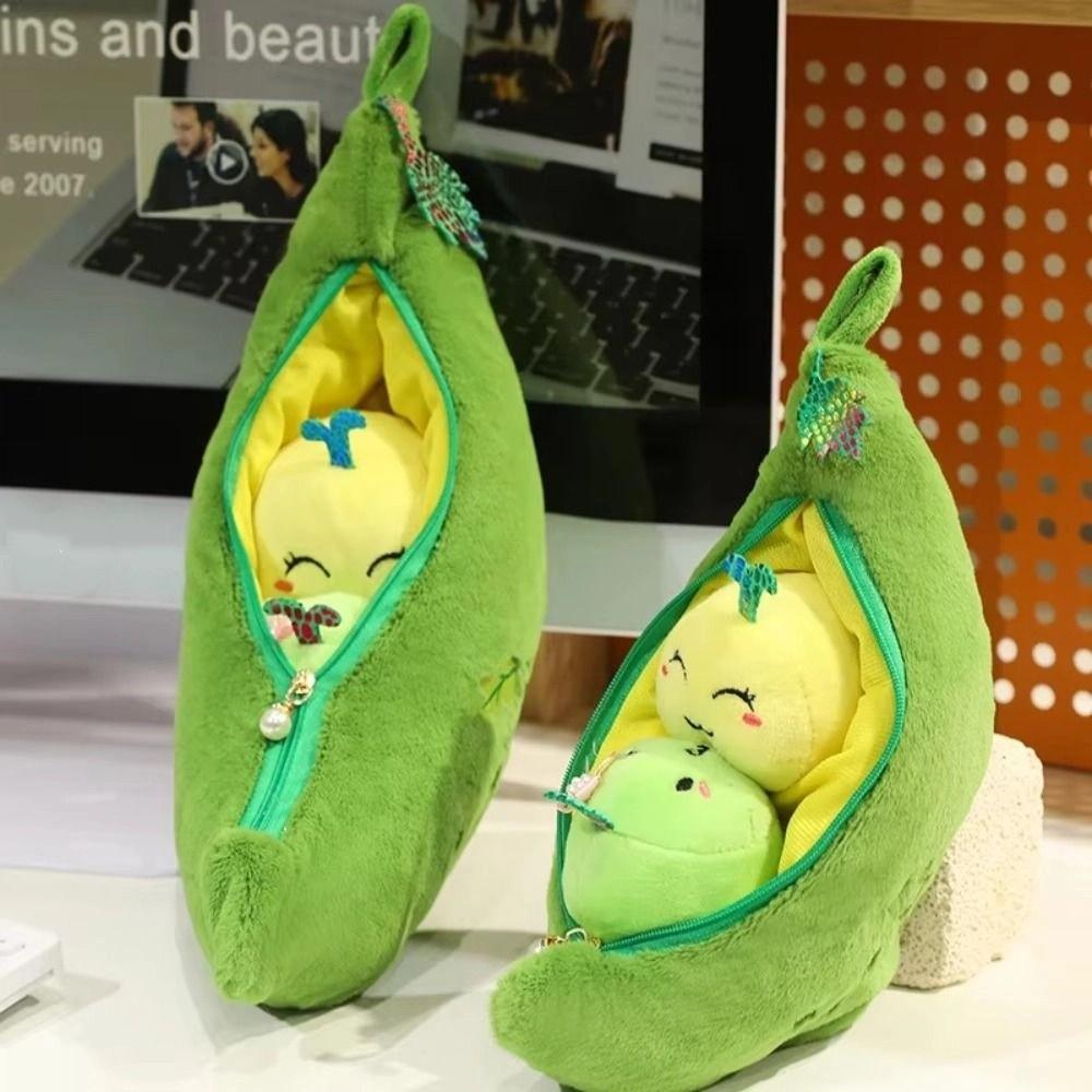 Fluffy Simulation Pea Pod Plush Doll Lifelike Plants Kidney Bean Plush Toy  Home Decor