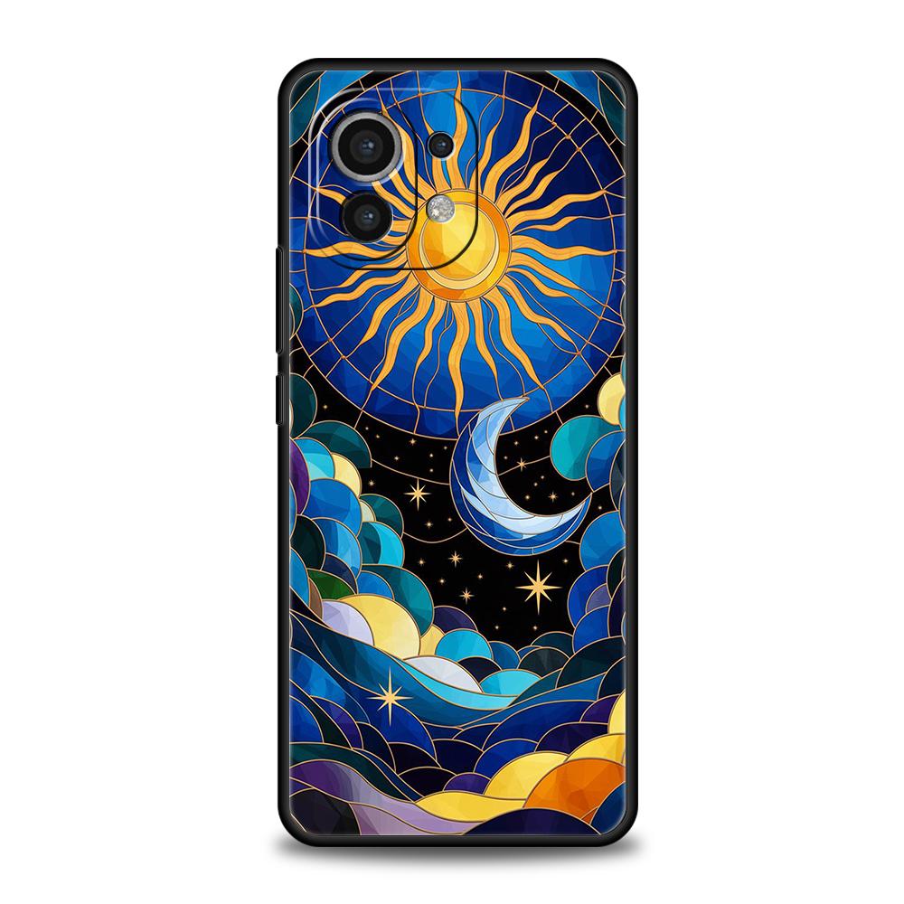 Phone Case Cover for Xiaomi Poco F7 F6 F5 F4 F3 X7 X6 X5 X4 X3 NFC M4 C51 C55 GT Pro Soft TPU Beautiful Sun Moon Glass Pattern