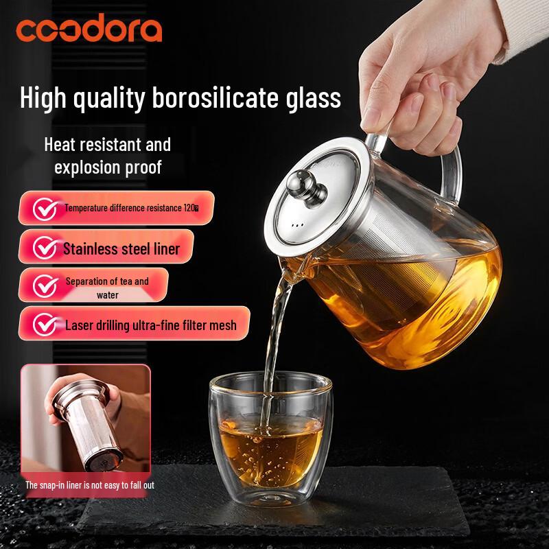 COODORA Glass Tea Infuser Pot