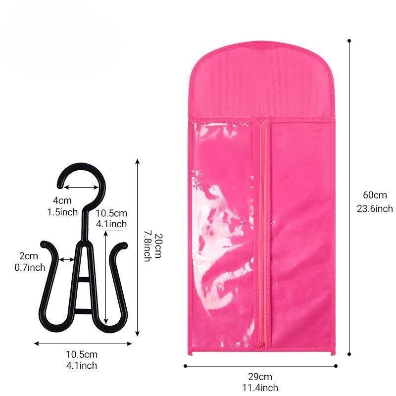 

12 шт. Держатель для наращивания волос, Хранение париков для нескольких париков, Держатель, Сумки для париков для хранения с вешалкой, Хранение наращивания волос, Вешалка для париков для нескольких париков 24inch розовый