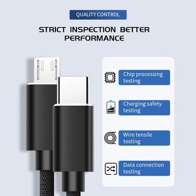 Adapter OTG Quick Charger Male To Male Fast Charging Data Cable USB Type C To Micro USB Cable