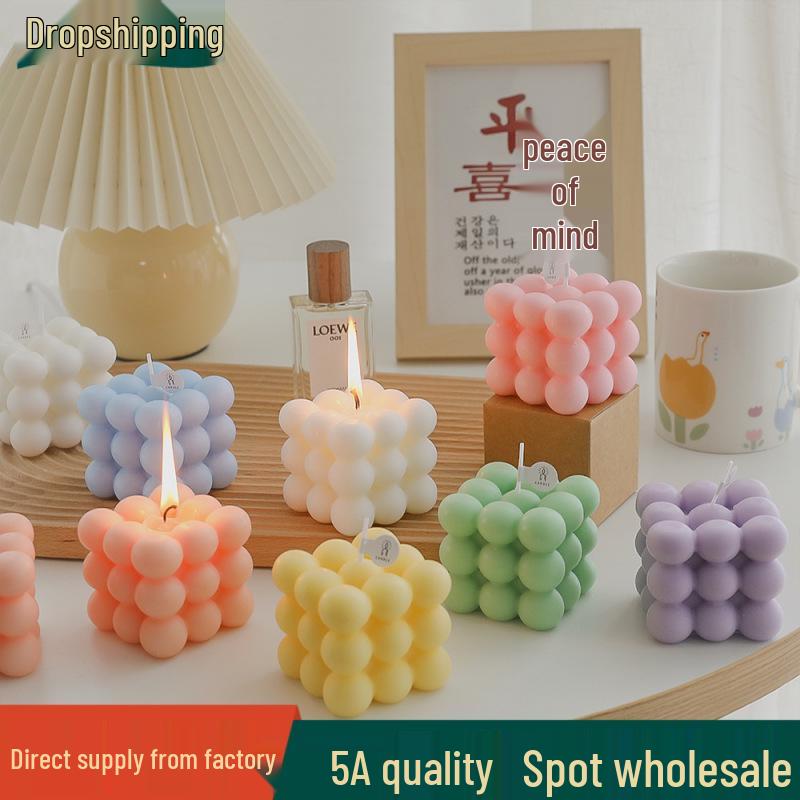 High-End Customizable Scented Candle Rubik's Cube Ornament Gift