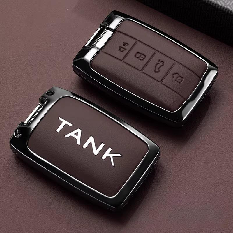 Zinc Alloy Car Key Case Fob For Great Wall Gwm Wey Tank 300 500 Tank300 Tank500 Keychain Cover Shell Accessories