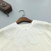 Women Embroidery Petal Detachable Cape Faux Collar Elegant Pearls Beaded Shawl Wrap Collar for Evening Dress and Casual Outfits