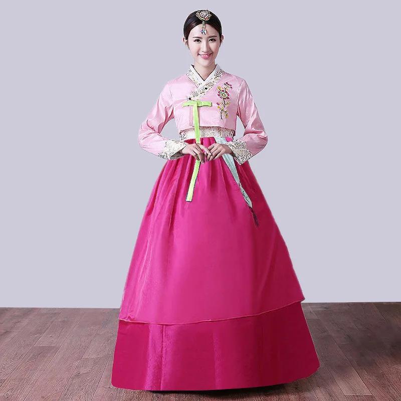 Embroidered Korean Court Costumes - North & South Korean Performance Outfits Perfect for Korean Dance Shows & Stage Performances