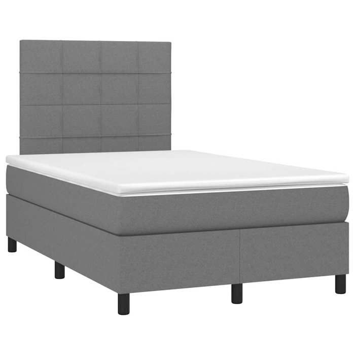 Maison Exclusive - Sommier à lattes de lit matelas LED gris foncé 120x190 cm tissu