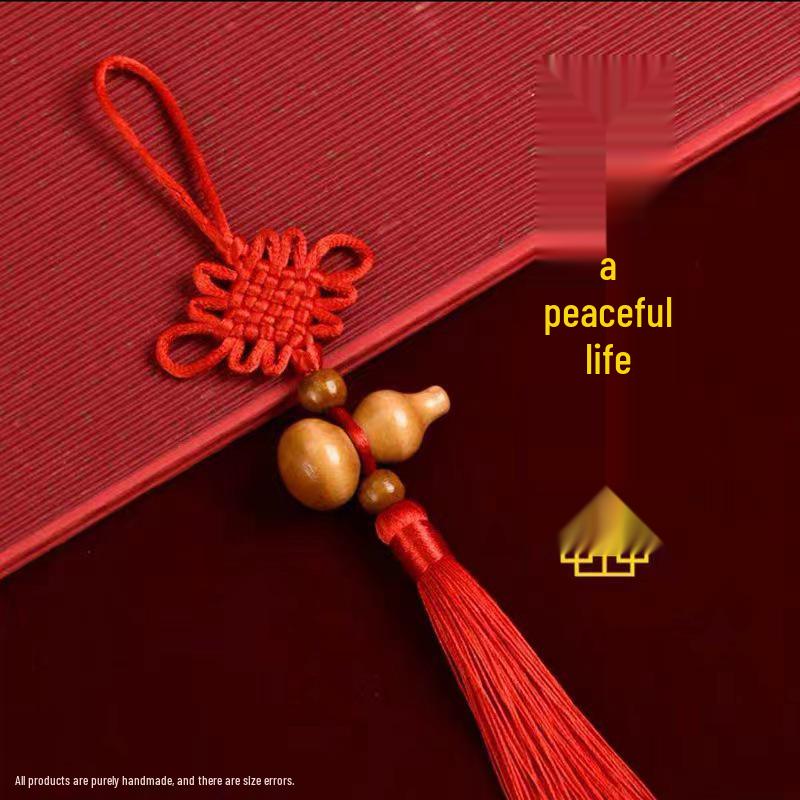 New Wooden Gourd Pendant to Resolve Opposing Doors in a New Home, Auspicious Knot for Living Room and Bedroom, Chinese Gourd Knot Pendant
