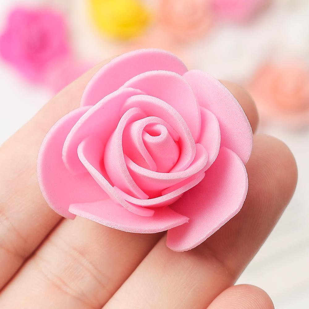 50/100/200/300Pcs Artificial Rose Flowers 3.5CM Fake Flower Head For Home Room Decor Party Wedding Marriage Decoration Accessory