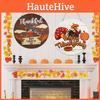 Beautifully Crafted Fall Harvest Wooden Door Hanger Featuring Whimsical Turkey Designs