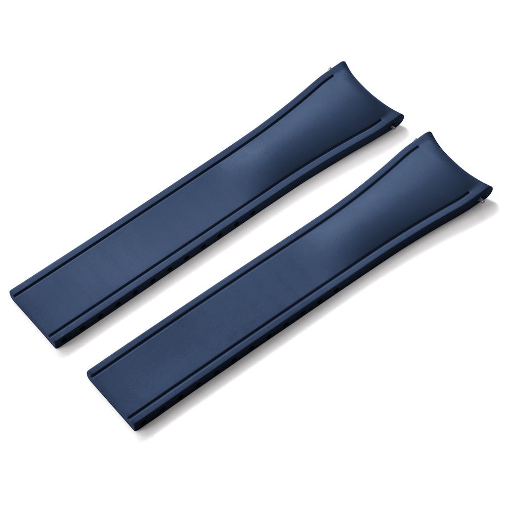 Premium Grade Curved End CTS FKM Rubber Watch Band 20mm 22mm Quick Release Butterfly Buckle Waterproof Soft Flexible Diver Style