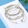 3 Piece Women's Bracelet Copper Retro Personality Fried Dough Twists Bracelet Imitation Gem Exaggerated Punk Bracelet Accessorie