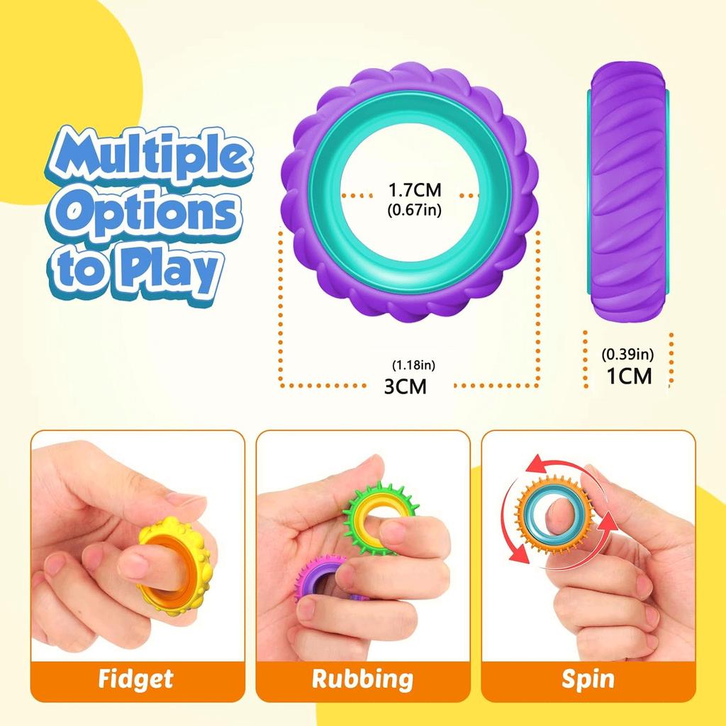 New Rotating Fidget Toys Silicone Sensory Ring Silicone Anti Anxiety Stress Relief Toy Fidget Spinner Ring