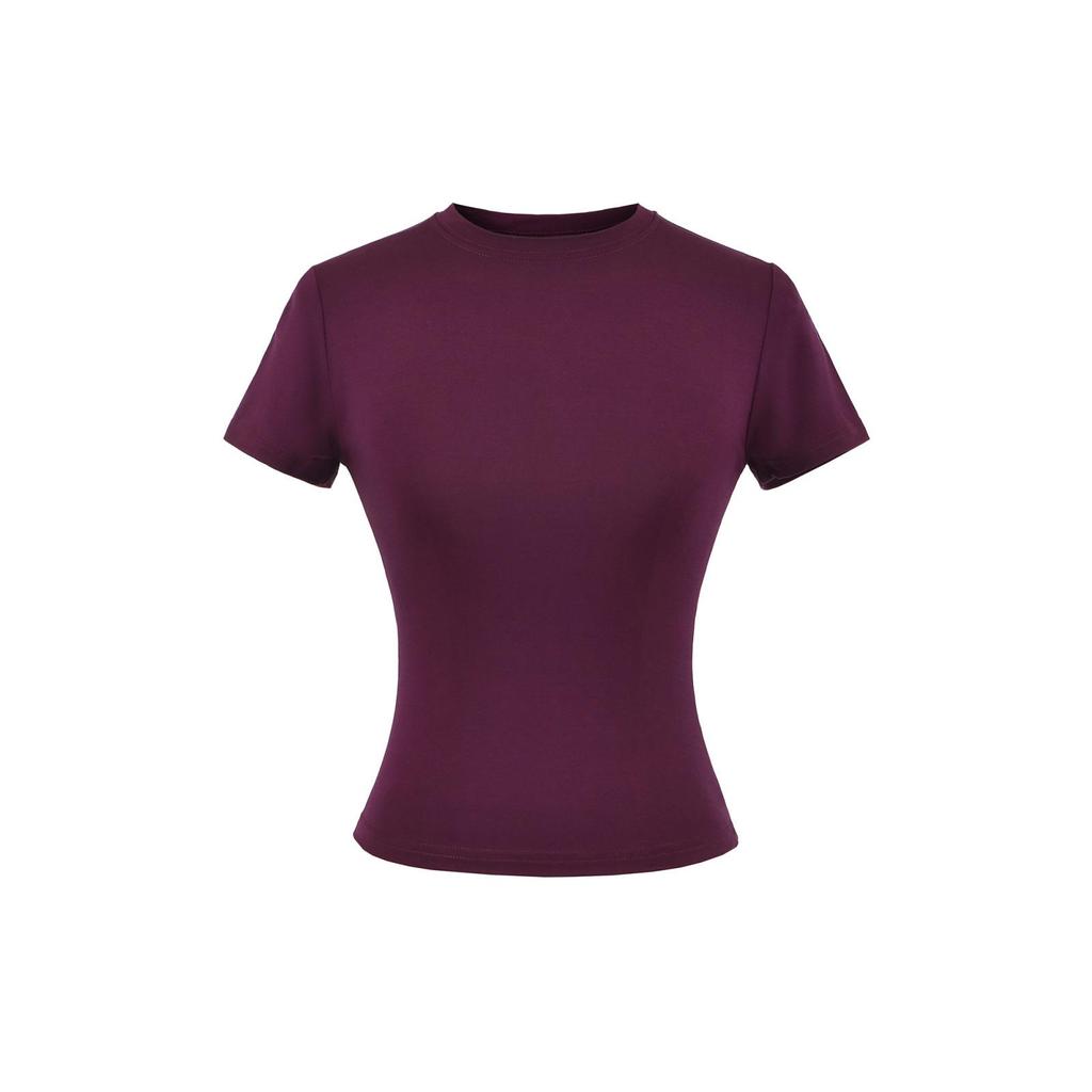 2024 American Women's Slim Fit Round Neck Short Sleeve Stretch T-Shirt