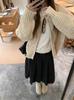 Women's Retro Korean Cable Knit Zipper Cardigan – Autumn/Winter Loose Round Neck Solid Knitwear