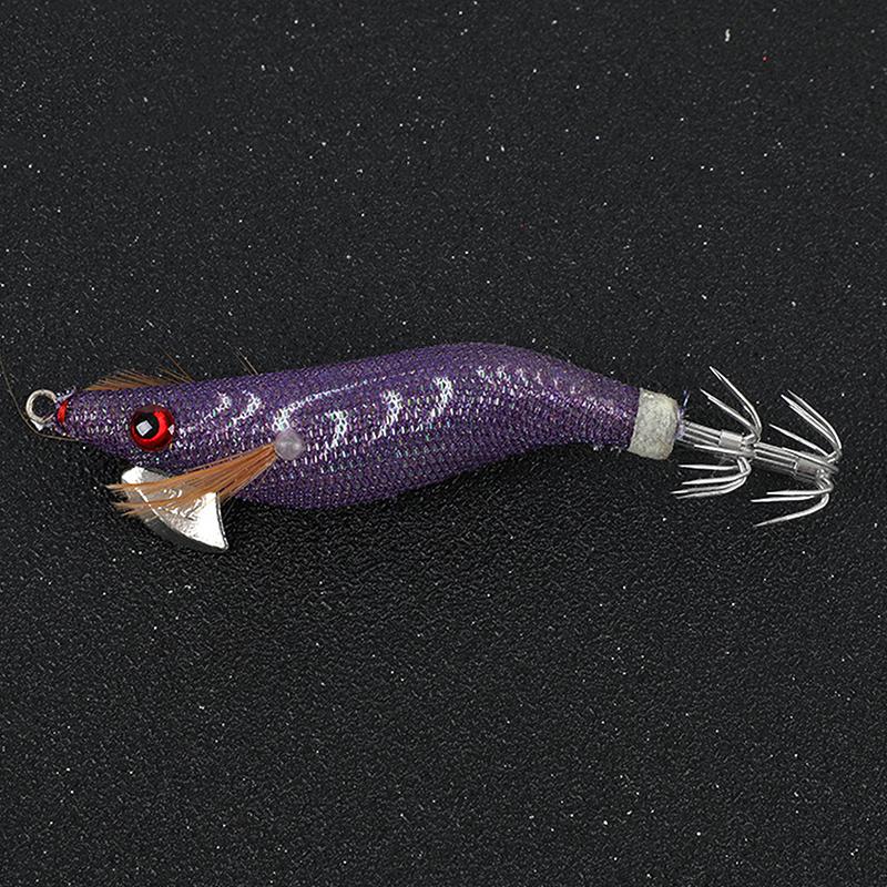 1/5Pcs Fishing Lures Wrapped Prawn Lure Octopus Shrimp Wood Baits Squid Jig Fishing Hooks For Saltwater Freshwater Fishing