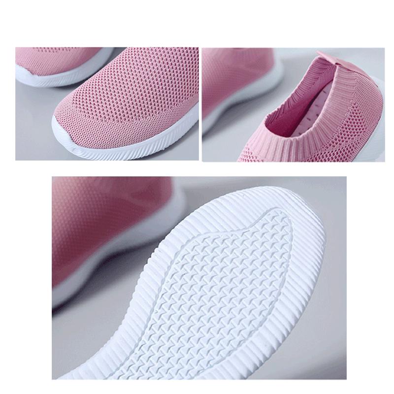 Cheap New Women shoes large size knitted nonslip on female sneakers