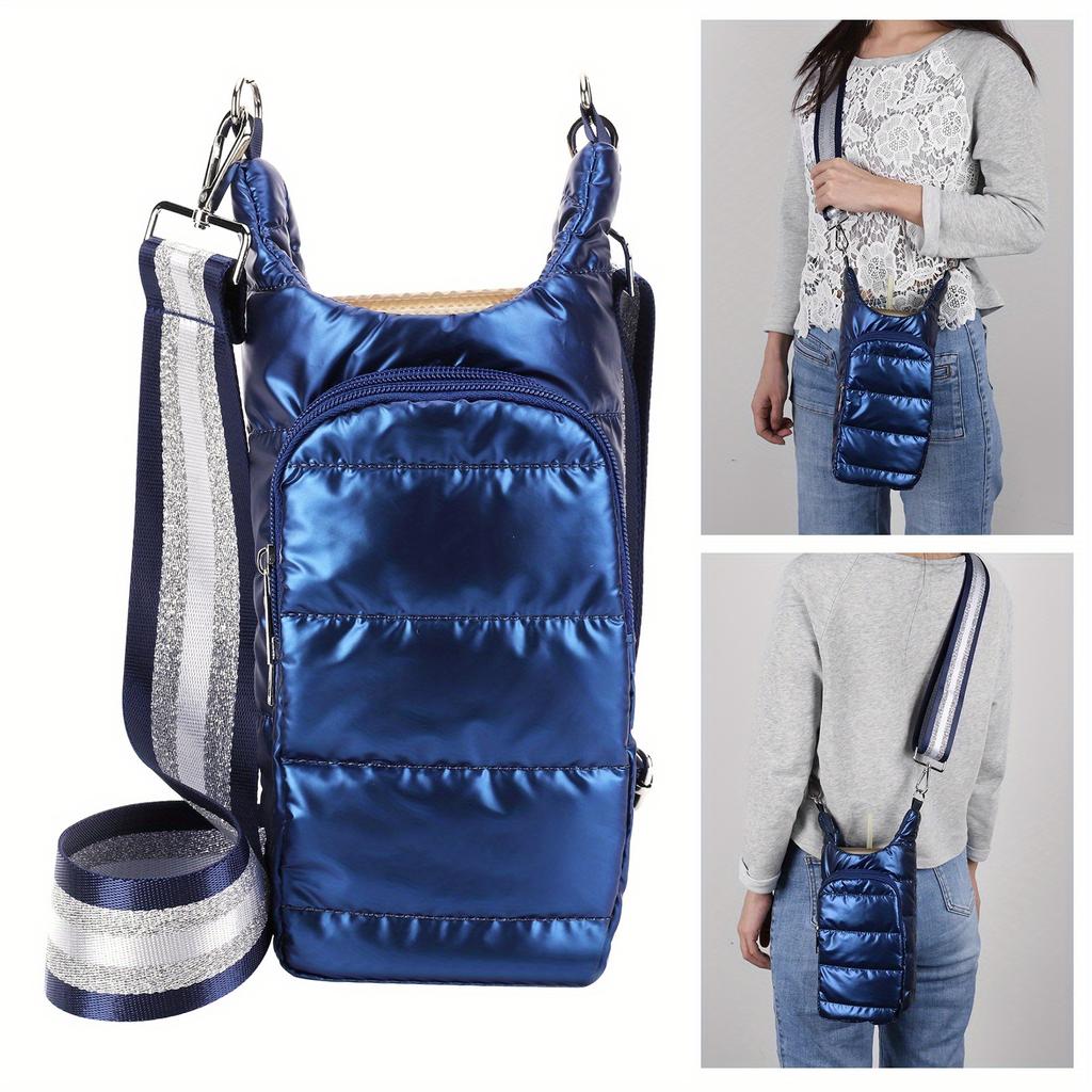 1 Stück Wasserflaschentasche Umhängetasche Wasserflaschenhalter Hülle mit Schultergurt Gesteppte Gepolsterte Wasserflaschenhüllen