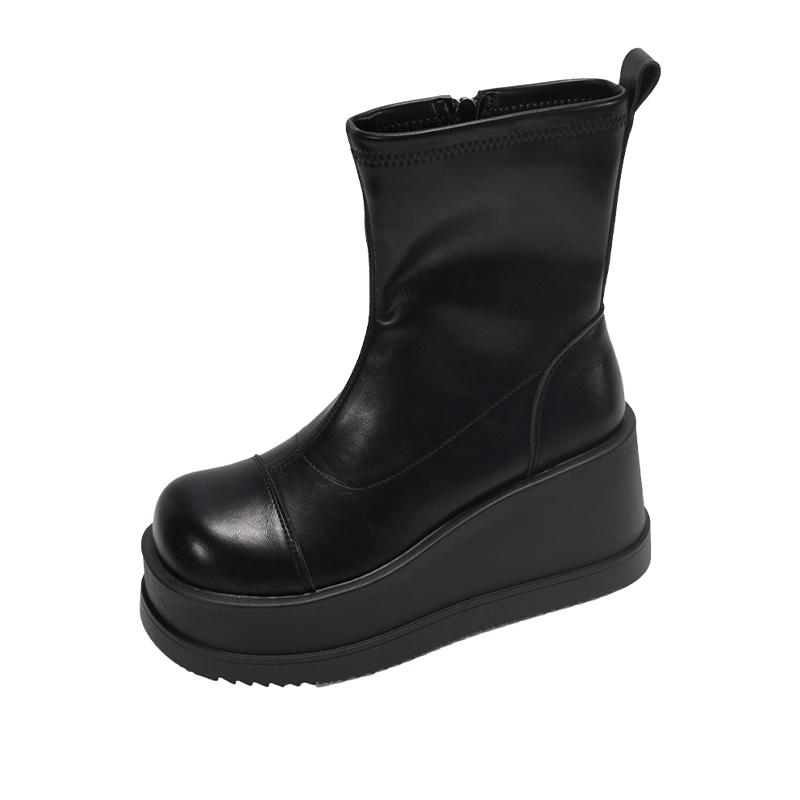 Wedges Women Ankle Boots High Heels Fashion Shoes Winter Dress New Chelsea Boots 2025 Casual Goth Motorcycle Botas Mujer Zapatos