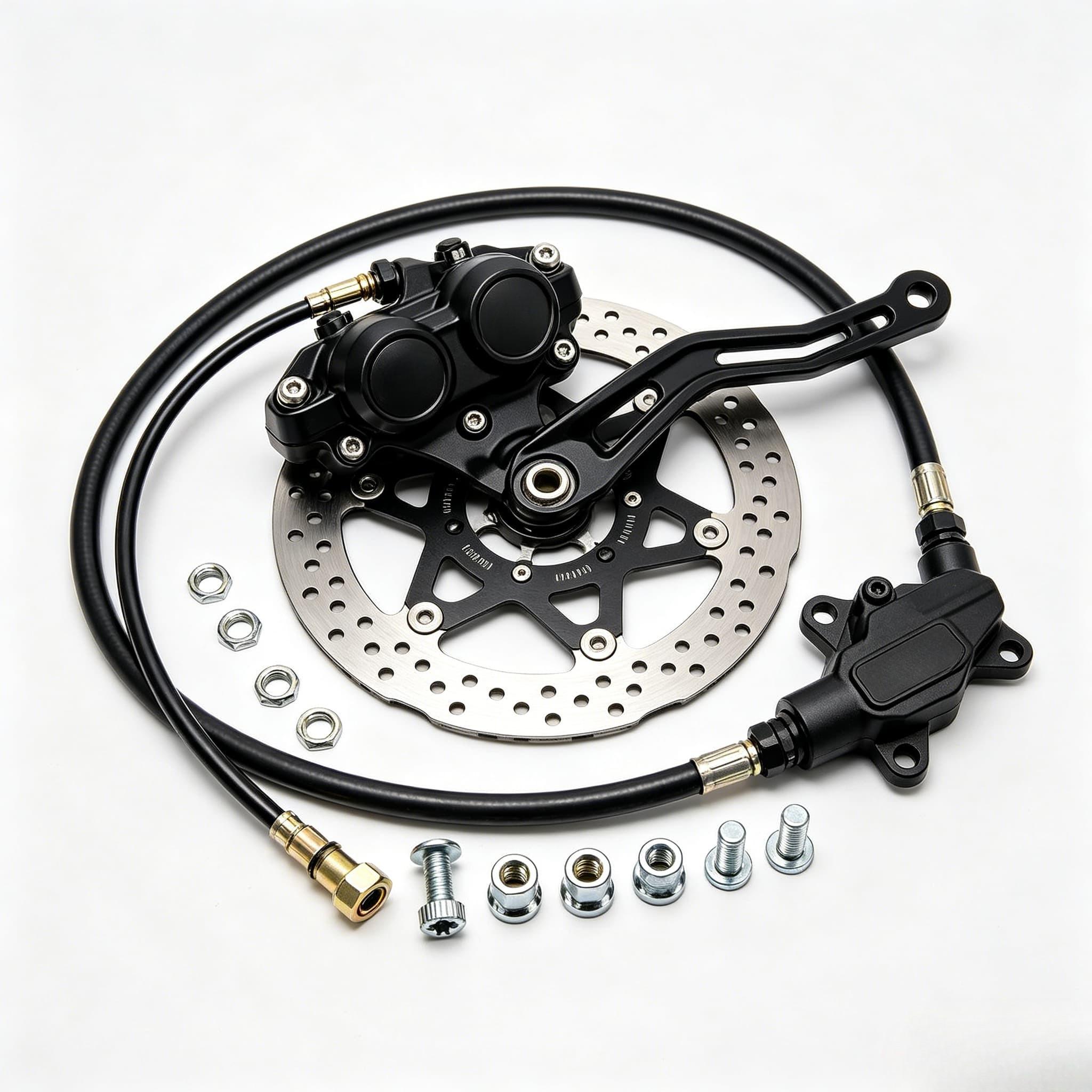 CNC Anodic Oxide Rear Brake Bracket Disc Fits for Sur Ron Ultra Bee Electric Motorcycle High Performance Accessories Complete Rear Brake Assembly (Full Set) чёрный