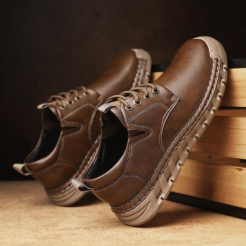 Male Sneakers Adult Non Slip Casual Desert Hiking Footwear Treking Shoes Trainers Outdoor Casual Leather Mens Shoes Retro Style