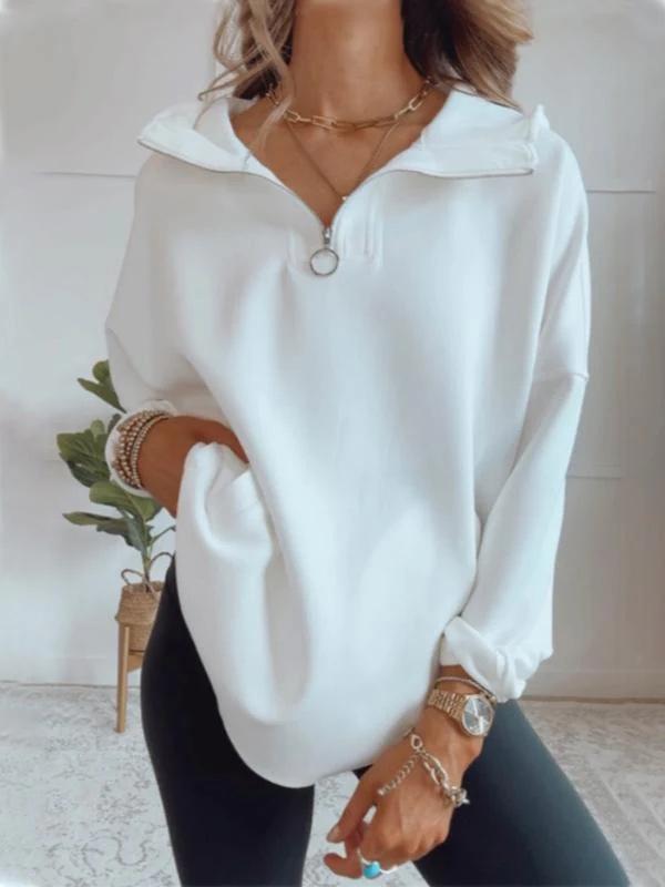2024 European & American Autumn/Winter Women's Fashion: Trendy Street Style Loose Lapel Zip-Up
