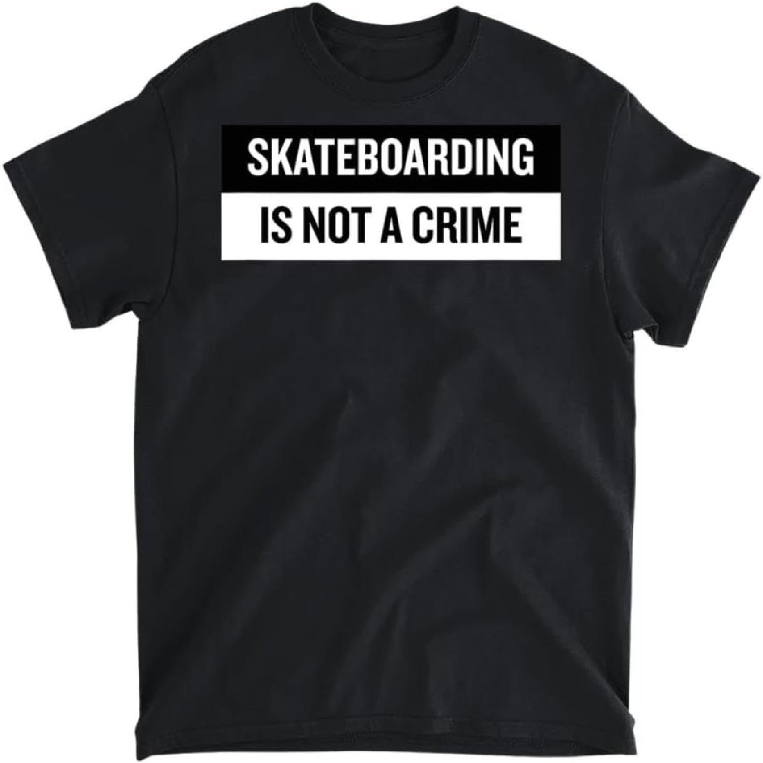 Футболка  Скейтбординг - это не преступление  Скейт-футболка Скейтборд, Рубашка с длинным рукавом, Свитшот, Худи Унисекс Взрослый размер Сделано в Канаде S