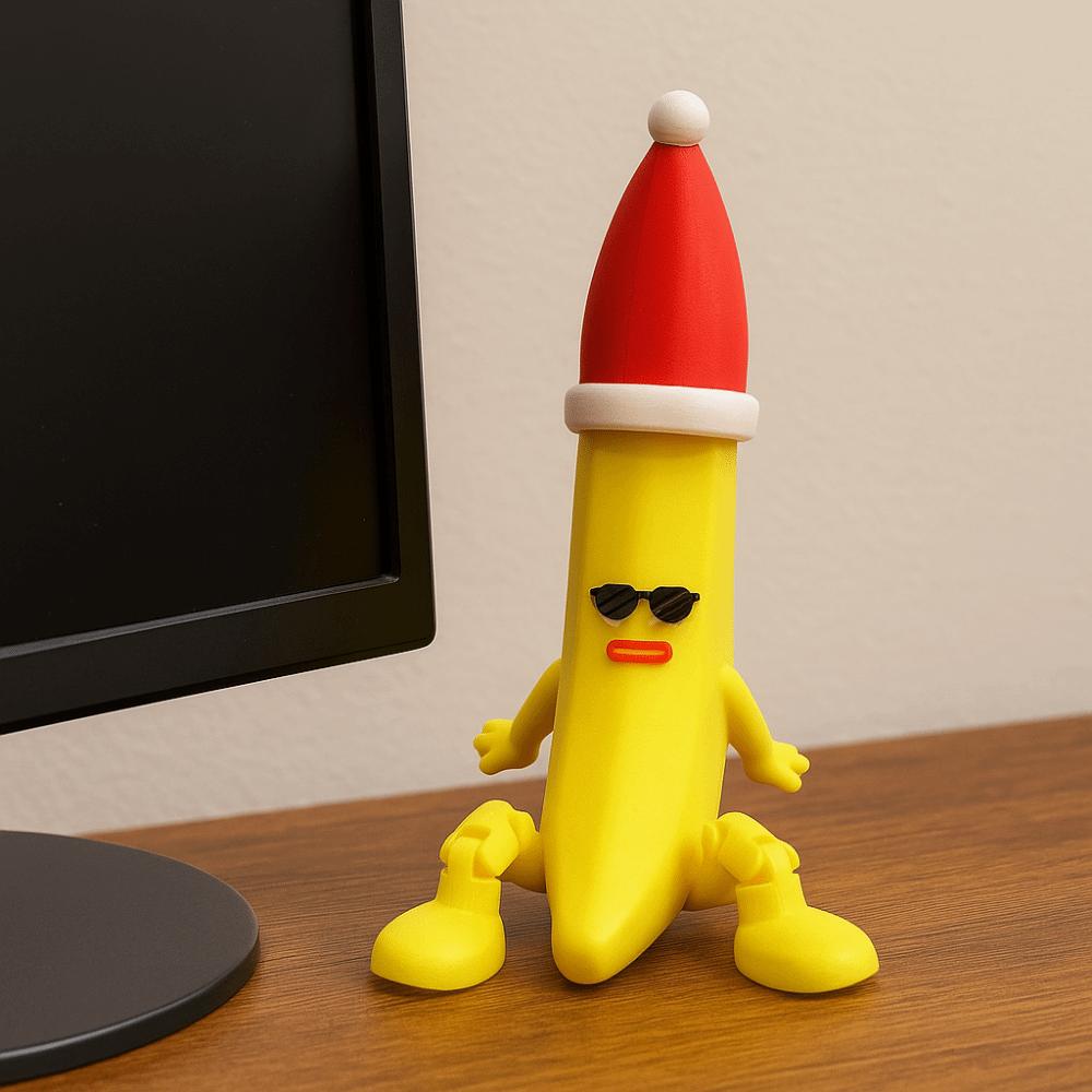 Multi-Jointed 3D Printed Banana Toy Movable Banana Shaped Figurine Toy Parent-children