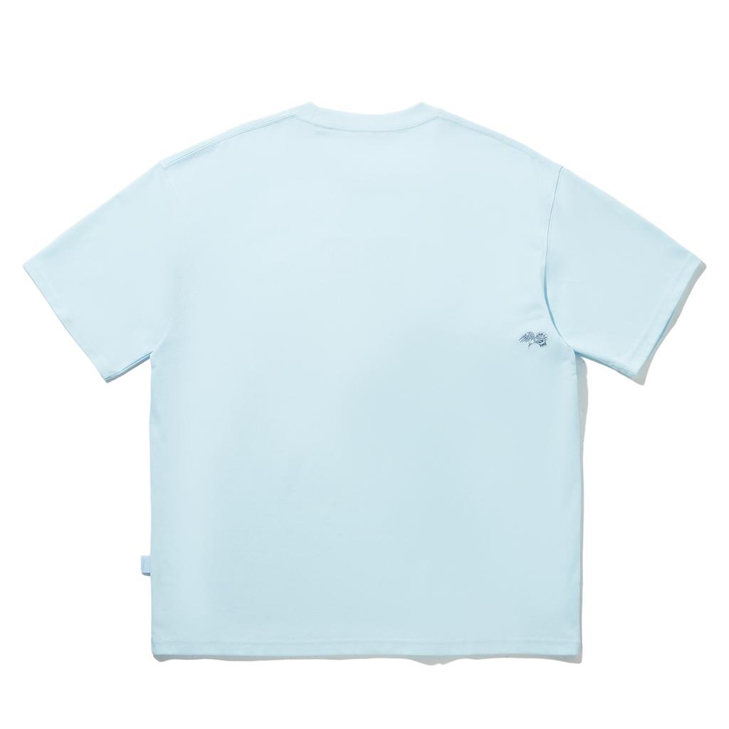 Li Ning Comfortable Loose Simple Short Sleeve T-Shirt Unisex Tops Light-Blue AHSW915-2