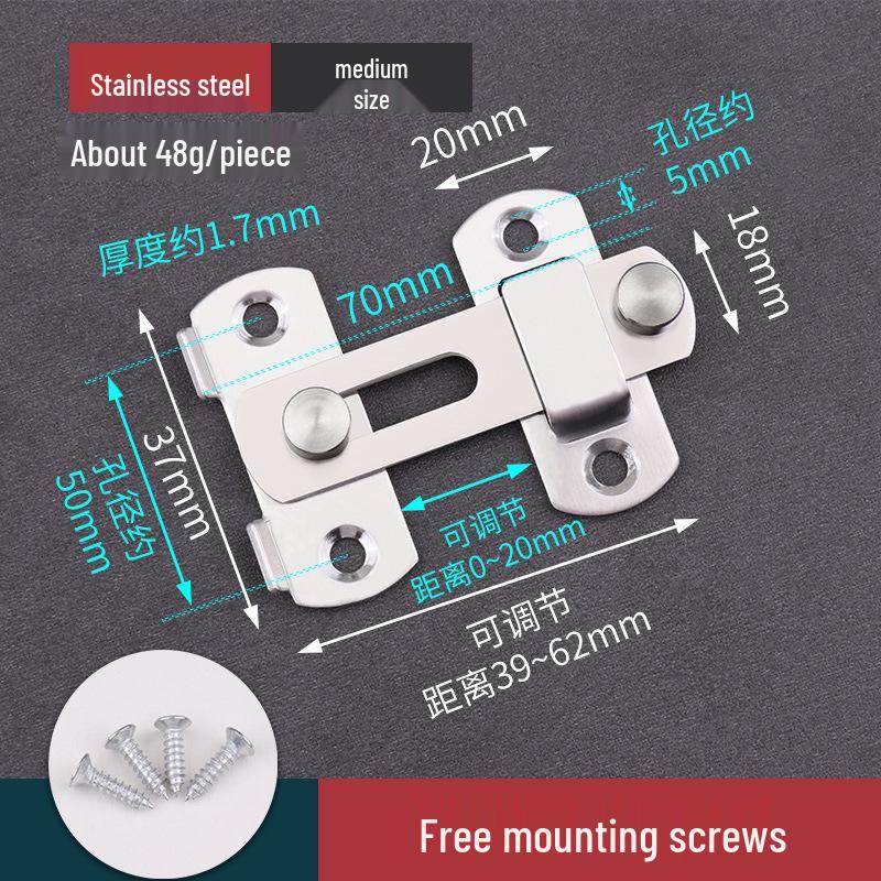 Old-Fashioned No-Drill Sliding Door Latch & Anti-Theft Bolt