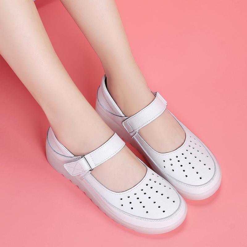 Женские туфли на плоской подошве из натуральной кожи — фото 6