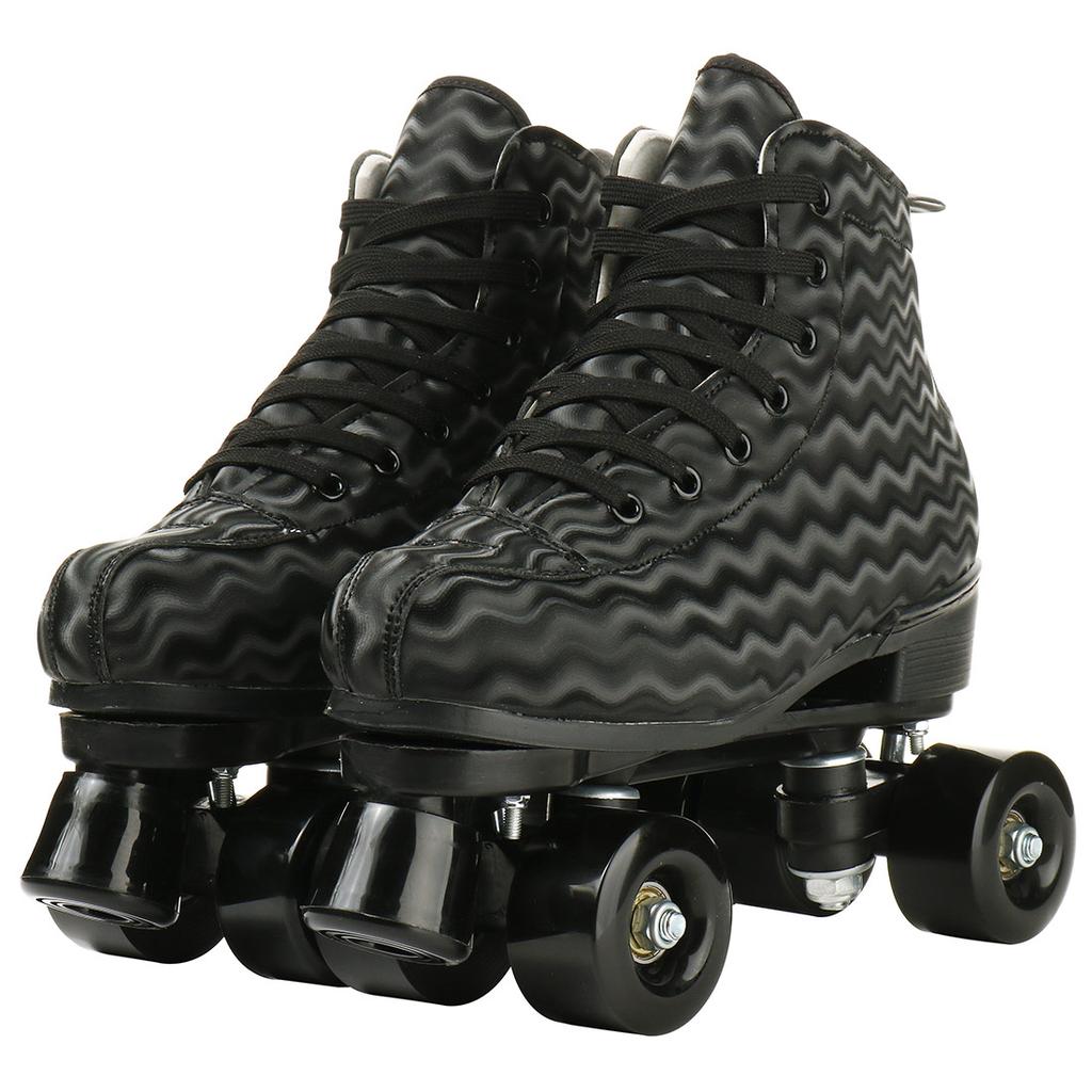 Pattini a Rotelle Quad a Doppia Fila per Adulti 4 Pezzi Ruote Pattini a Rotelle Quad Luminose Scarpe da Ginnastica per Pattinaggio all'Aperto per Principianti 37-45