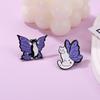 Creative Cartoon Purple Kitten Butterfly Wings Brooch - Cute Bag & Clothing Accessory
