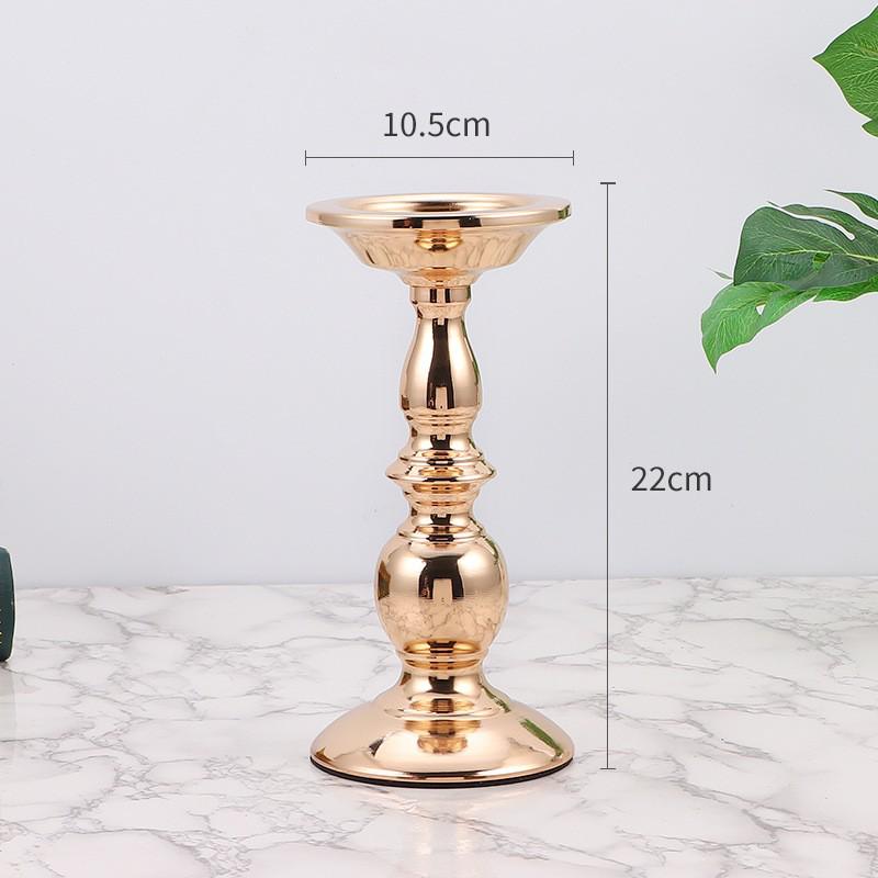 Nordic Two-Tone Gold & Black Metal Candlestick - Luxury Minimalist Scented Candle Holder for Home & Wedding Decor