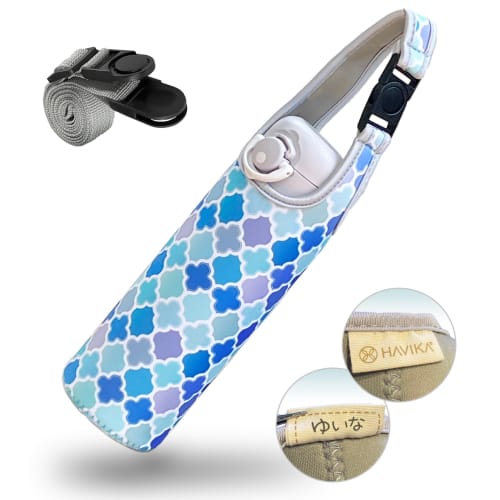 HAVIKA Water Bottle Cover, Bottle Case with Shoulder Strap, Keeps Water Bottles Hot or Cold, Neoprene, 500ml, 600ml, 650ml (Moroccan Summer)