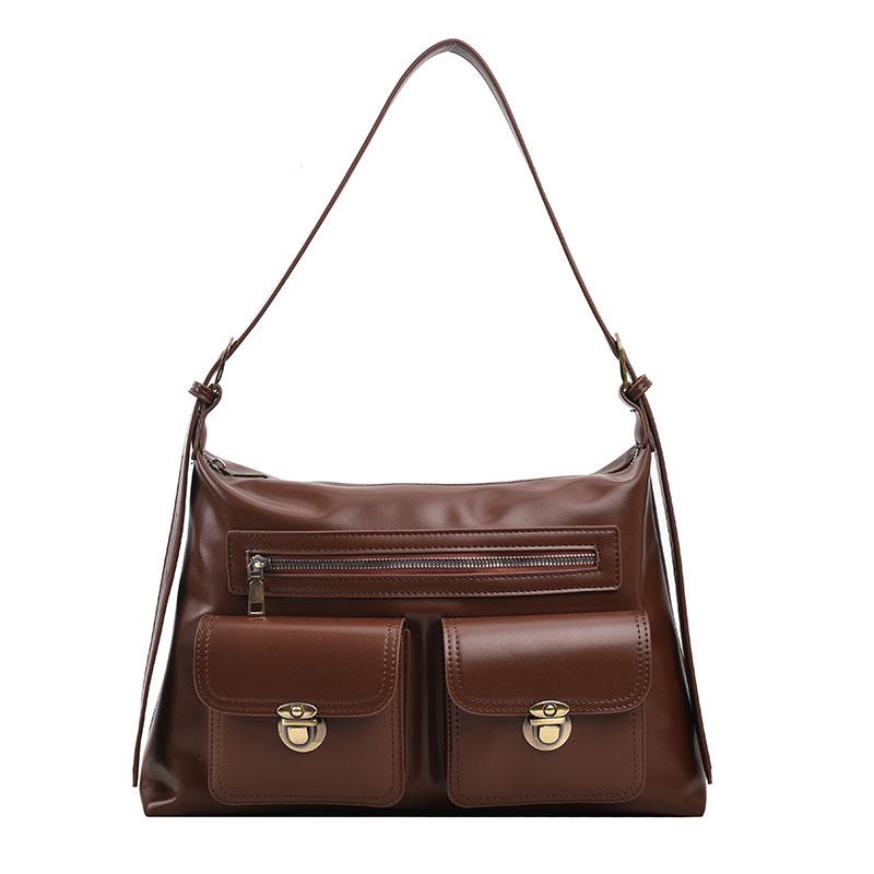 

Сумка большой вместимости для поездок на работу, женская новая повседневная универсальная сумка-мессенджер, наплечная сумка коричневый