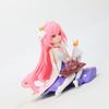 9CM Anime Q-version Girl Holding Toy Blue and Pink Twins Figure Kneeling Pose Model PVC Gift Toys Doll