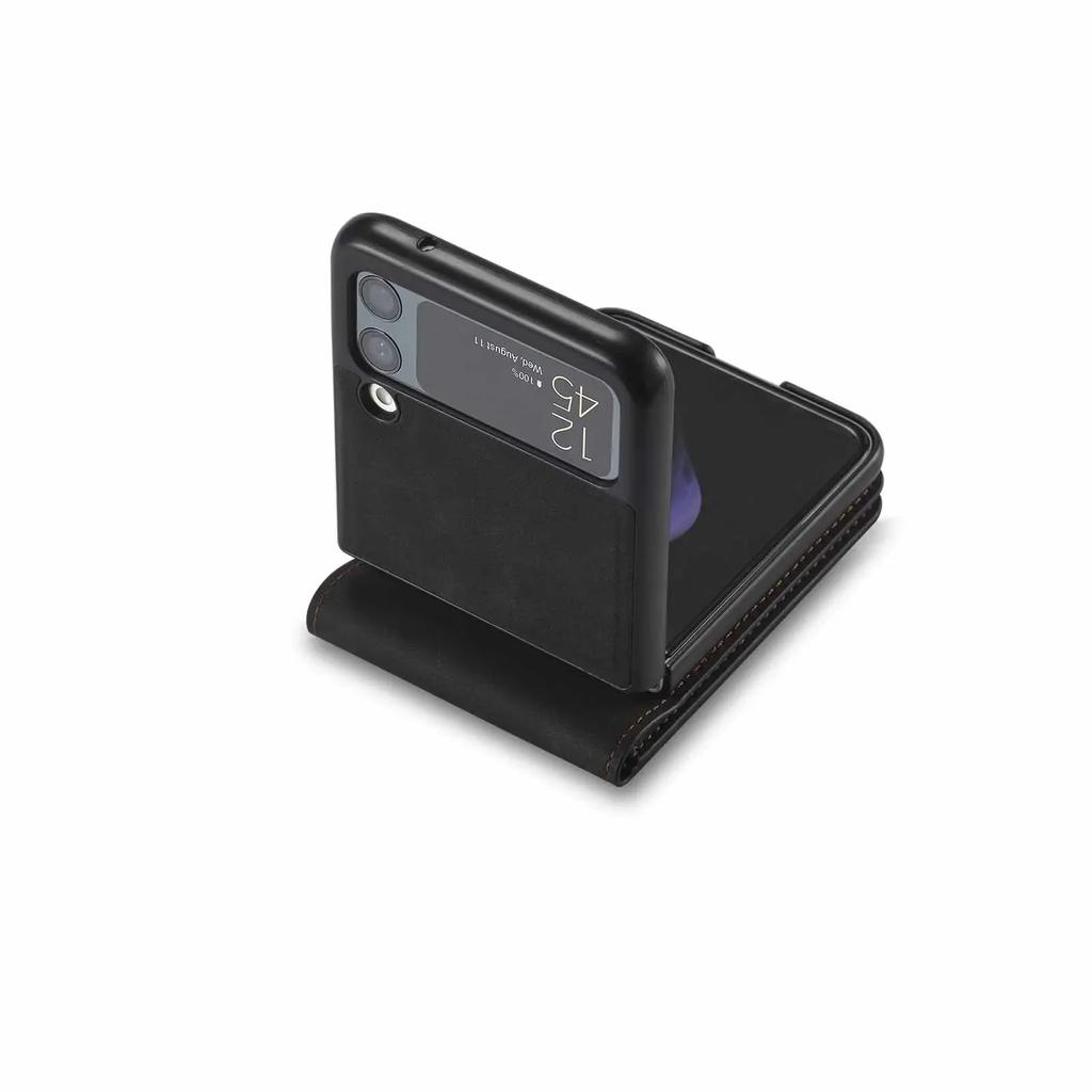 Ultra Thin Flip Leather Cover for Samsung Galaxy Z Flip 7 FE 6 5 4 3 Flip7 Flip6 5G Card Solt Holder Wallet Magnetic Phone Case