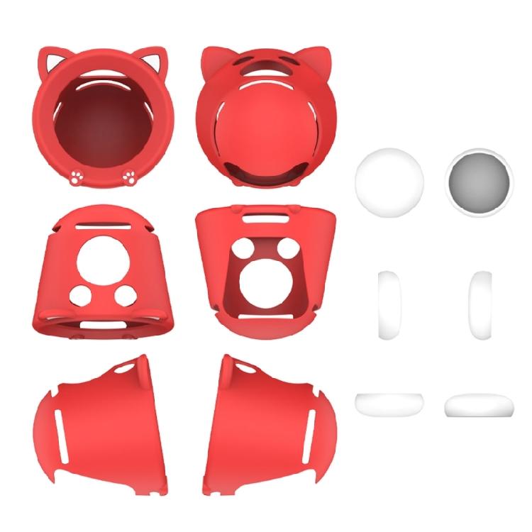 Kitten Ear Pattern Silicone Skin Scratchproof Shell for Alarmo Clock Skin Sleeve Clock Housing Dustproof Flexible Cover