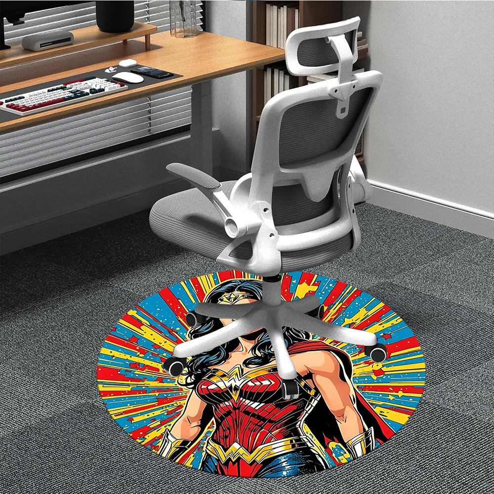 

1pc Wonder Woman, Superhero Chair Carpet for Office Non-Slip, Indoor Non-Slip Washable Carpet, Non-Shedding Mat For Office yy251030073 80cm by 80cm