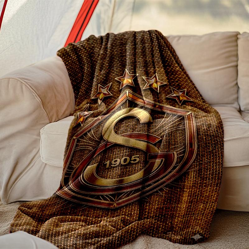 [1pc Galatasaray SK Blanket] All-Season Blanket - Cozy Blanket for Sofa Couch Home Decoration, Digital Printed Nap Blanket