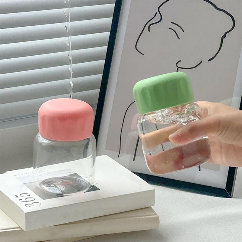 300ml Small Water Bottle Plastic Portable Leakproof Mug Juice Milk Drinking Cup with Scale Suitable for Outdoor Kitchen School