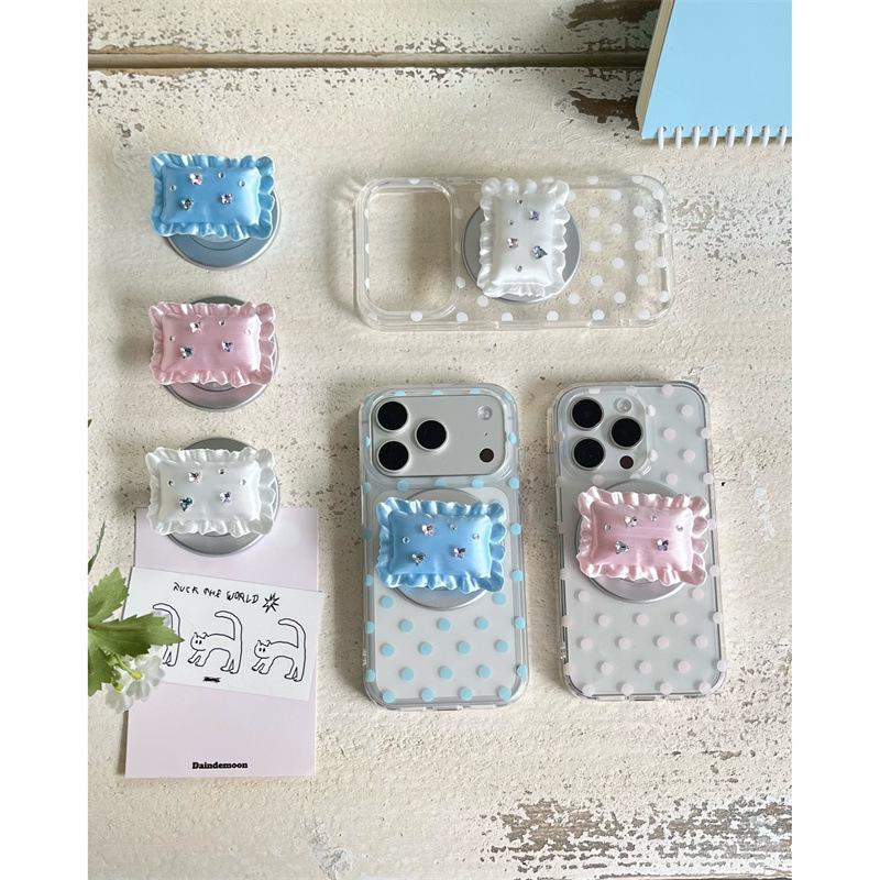 Rhinestone Polka Dot Magnetic Phone Holder for iPhone 17/16 Pro Max/15/14 Cases