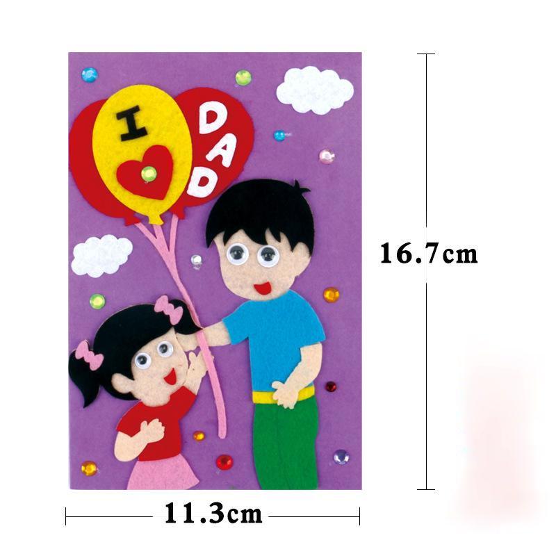 Kids DIY Handmade Material Kit Kids Play Arts Crafts Kindergarten Father's Day Gift Birthday Gift Greeting Card Children Educational Toy