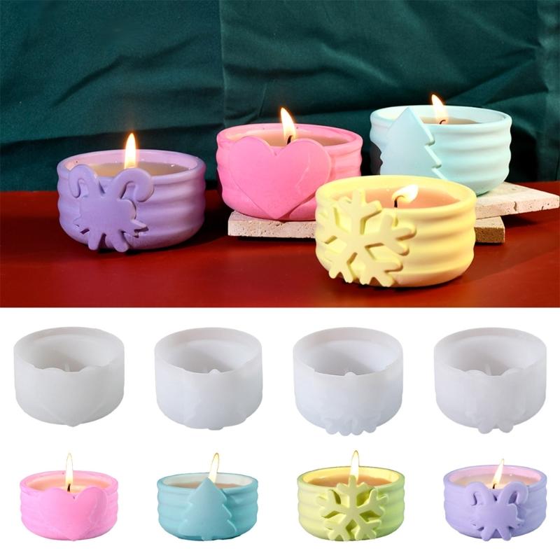 Silicone Jewelry Box Molds Ornaments Molds Christmas Series Silicone Craft Molds Candlestick Molds for Candle Holders