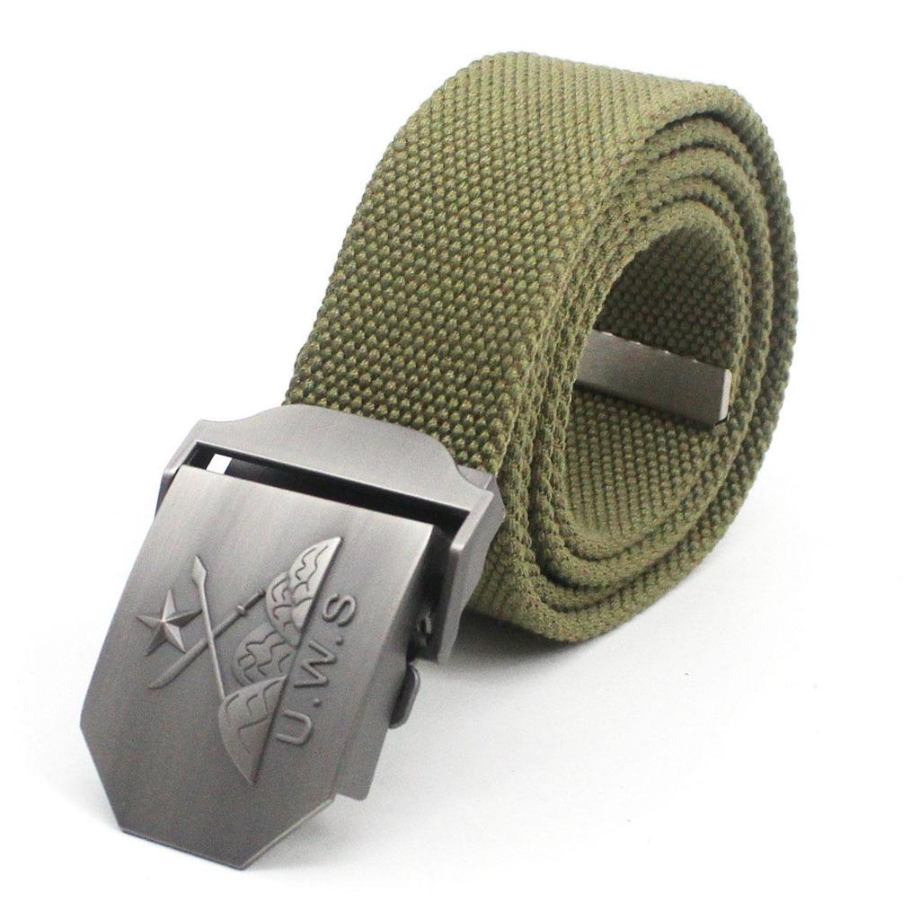 Men's Extra Thick Canvas Woven Belt, Polyester-Cotton Blend, Casual Style