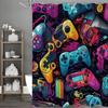 Cartoon Cool Game Console Shower Curtain, Bathroom Decorative Shower Curtain, Waterproof Shower Curtain with Hooks
