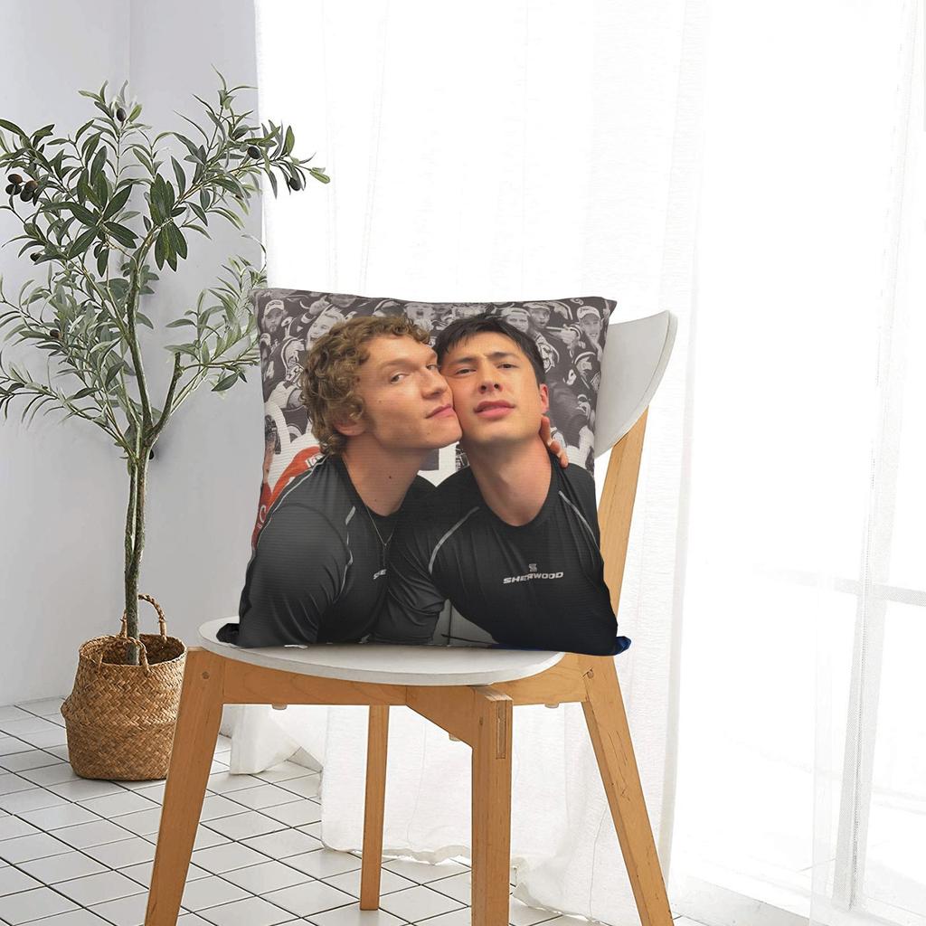 Heated Rivalry Square Pillow Case Hockey Romance Cushion Cover Vintage Polyester Decorative Pillowcase For Home 40X40Cm