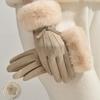 Plush Wrist Touch Screen Gloves Suede Winter Gloves New Cycling Gloves  Outdoor Activities